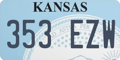 KS license plate 353EZW