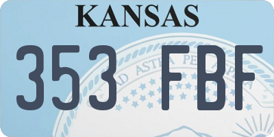 KS license plate 353FBF