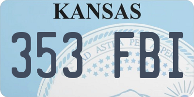 KS license plate 353FBI