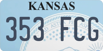 KS license plate 353FCG