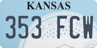 KS license plate 353FCW