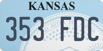 KS license plate 353FDC