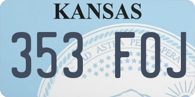 KS license plate 353FOJ