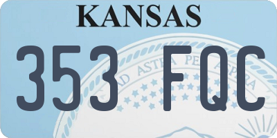 KS license plate 353FQC