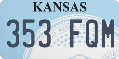 KS license plate 353FQM