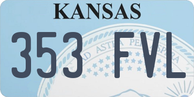 KS license plate 353FVL