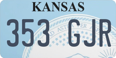 KS license plate 353GJR