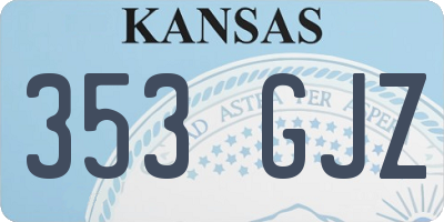 KS license plate 353GJZ