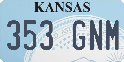 KS license plate 353GNM