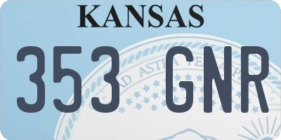 KS license plate 353GNR