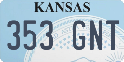 KS license plate 353GNT