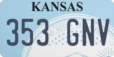 KS license plate 353GNV