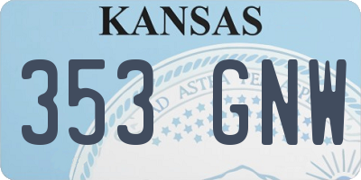 KS license plate 353GNW