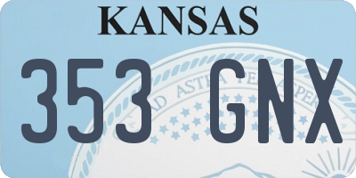 KS license plate 353GNX