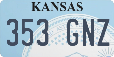 KS license plate 353GNZ