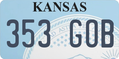 KS license plate 353GOB