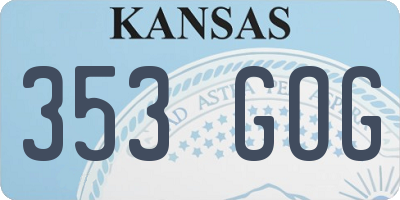KS license plate 353GOG