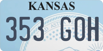 KS license plate 353GOH