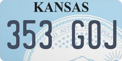 KS license plate 353GOJ