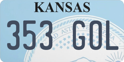 KS license plate 353GOL
