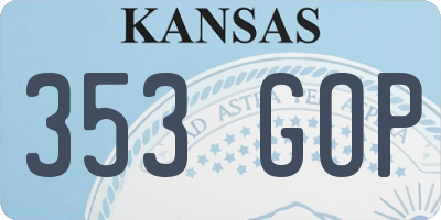 KS license plate 353GOP