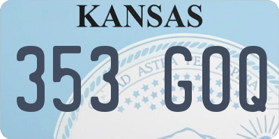 KS license plate 353GOQ