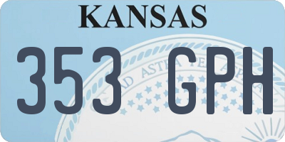 KS license plate 353GPH