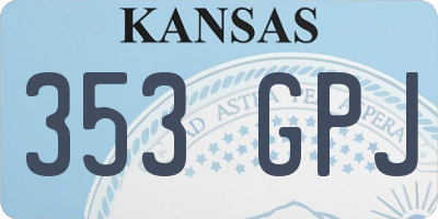 KS license plate 353GPJ