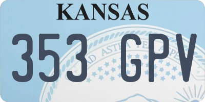 KS license plate 353GPV