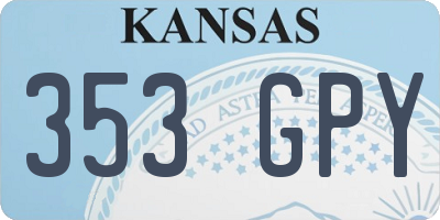 KS license plate 353GPY