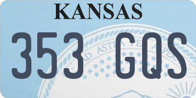 KS license plate 353GQS