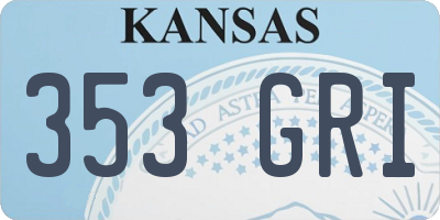 KS license plate 353GRI