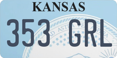 KS license plate 353GRL