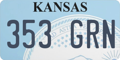 KS license plate 353GRN