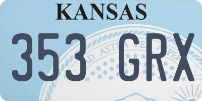 KS license plate 353GRX