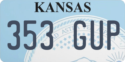 KS license plate 353GUP