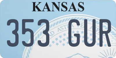 KS license plate 353GUR