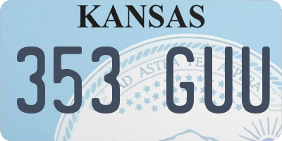 KS license plate 353GUU