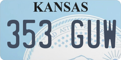 KS license plate 353GUW