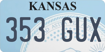 KS license plate 353GUX
