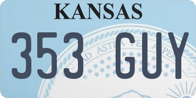 KS license plate 353GUY