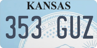 KS license plate 353GUZ