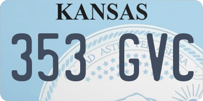 KS license plate 353GVC