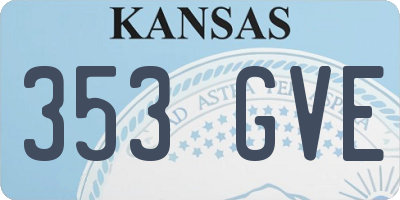 KS license plate 353GVE