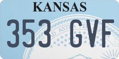KS license plate 353GVF
