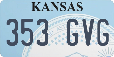 KS license plate 353GVG