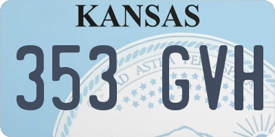 KS license plate 353GVH