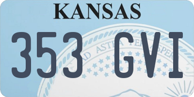 KS license plate 353GVI