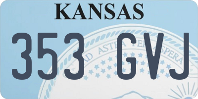 KS license plate 353GVJ