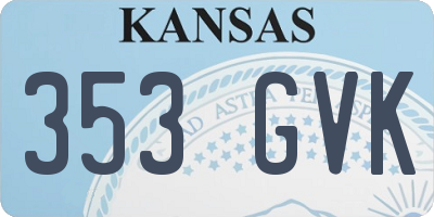 KS license plate 353GVK